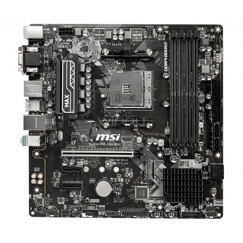 Placa Madre MSI B450M PRO-VDH MAX (AM4, DDR4 2667/3866Mhz, M.2