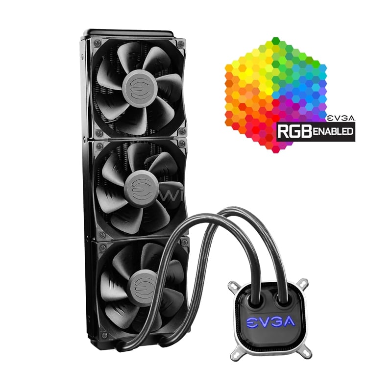 Refrigeración Líquida AIO EVGA CLC de 360mm (Intel-AMD, Bomba RGB, 3x120mm PWM)
