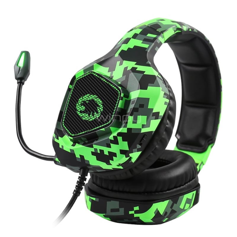 Audífonos Gamer GameMax HG300 RGB (Jack 3.5mm, USB, Camuflaje)