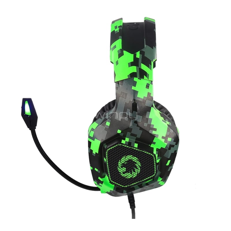 Audífonos Gamer GameMax HG300 RGB (Jack 3.5mm, USB, Camuflaje)