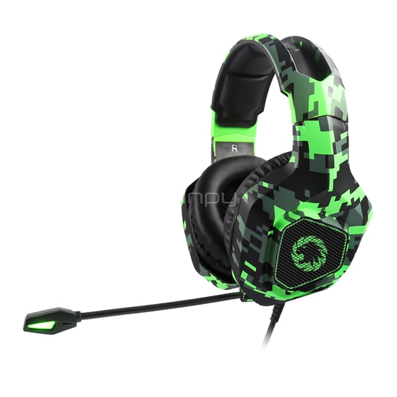 Audífonos Gamer GameMax HG300 RGB (Jack 3.5mm, USB, Camuflaje)