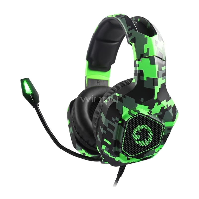 Audífonos Gamer GameMax HG300 RGB (Jack 3.5mm, USB, Camuflaje)