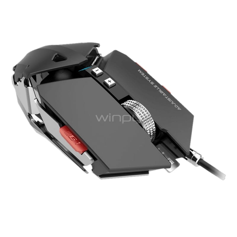 Mouse Gamer GameMax GX-9 (USB, 4000dpi, 10 botones, Negro)