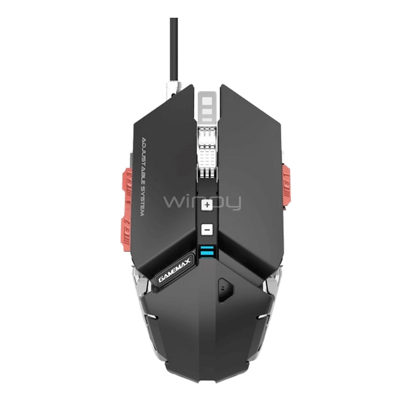 Mouse Gamer GameMax GX-9 (USB, 4000dpi, 10 botones, Negro)