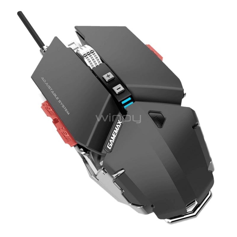 Mouse Gamer GameMax GX-9 (USB, 4000dpi, 10 botones, Negro)