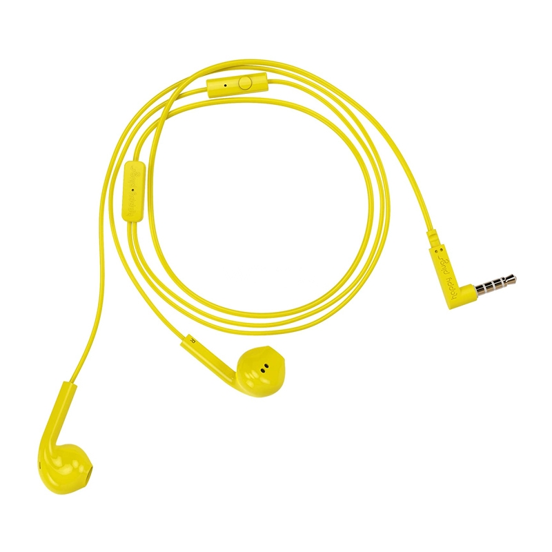 Auriculares Happy Plugs Earbud Plus con Control y Manos Libres (Jack 3.5mm, Amarillo)