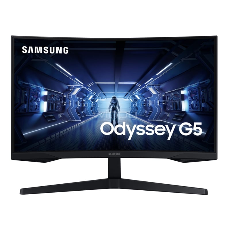 Monitor Gamer Samsung Odyssey G5 Curvo de 27“ (QHD, 2560x1440, 144Hz, 1ms, HDMI+DP,FreeSync)