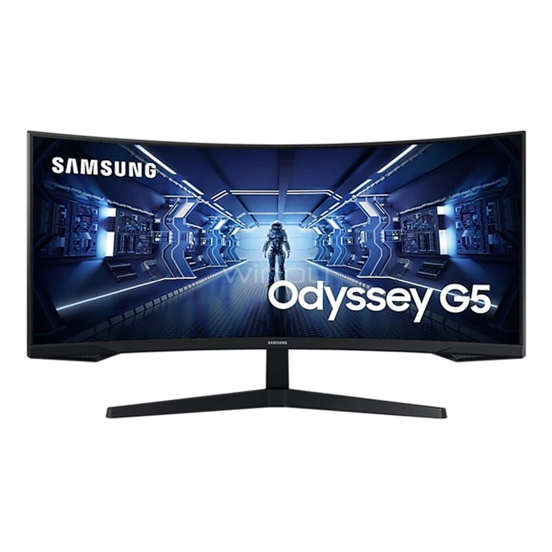 Monitor Gamer Samsung Odyssey G5 Curvo de 34“ (VA, WQHD, 165Hz, 1ms, HDR10, DP+HDMI, FreeSync, VESA)