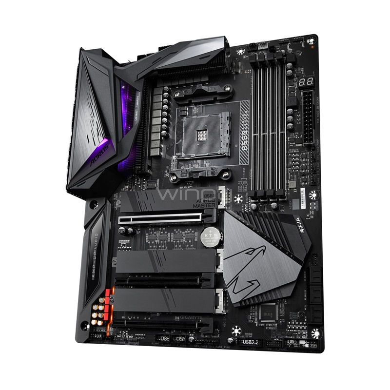 Placa Madre Gigabyte B550 AORUS MASTER (AM4, DDR4, 2133/4400 MHz, M.2 x3, RGB, ATX)