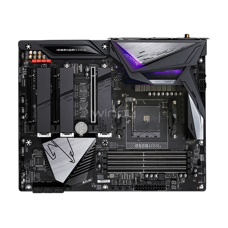 Placa Madre Gigabyte B550 AORUS MASTER (AM4, DDR4, 2133/4400 MHz, M.2 x3, RGB, ATX)