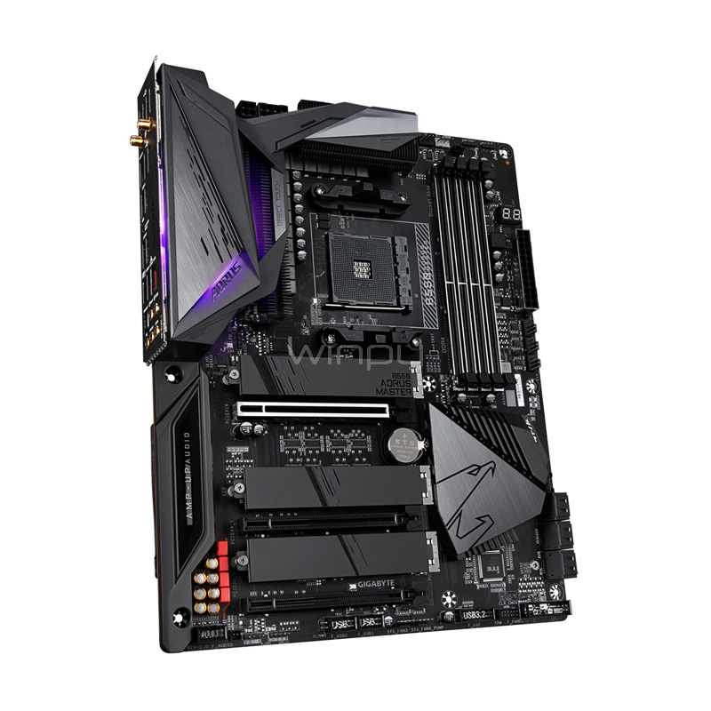 Placa Madre Gigabyte B550 AORUS MASTER (AM4, DDR4, 2133/4400 MHz, M.2 x3, RGB, ATX)