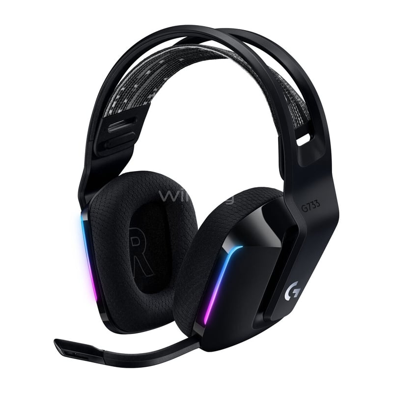 Audífonos Gamer Logitech G733 LightSpeed Wireless (RGB, Dongle USB, Negro)