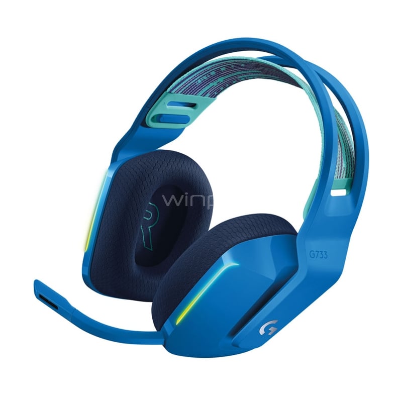 Audífonos Gamer Logitech G733 LightSpeed Wireless (RGB, Dongle USB, Azul)