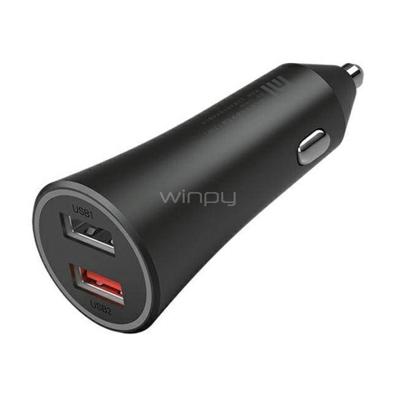 Cargador para Auto Xiaomi de 37W (Carga Rápida, USB x 2, Negro)
