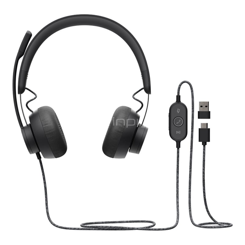 Audífonos Logitech Zone para Microsoft Teams (Cancelación de Ruido, USB-C, Negro)
