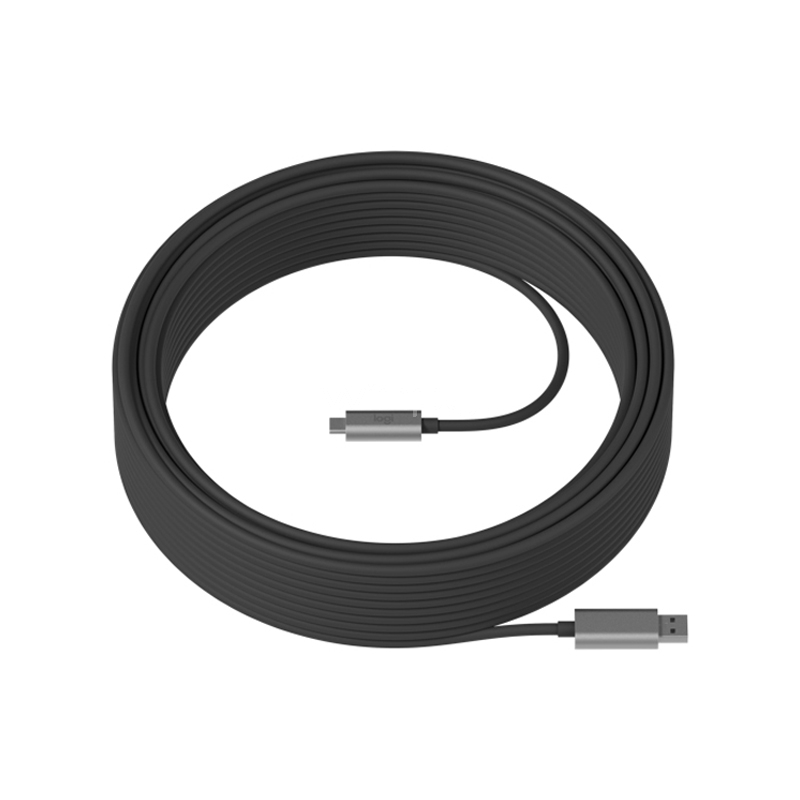 Cable Resistente Logitech de USB-A a USB-C (10 Gbps, 25 Metros, Negro)