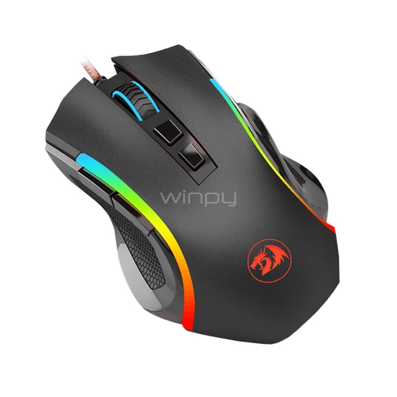 Mouse Gamer Redragon M607 GRIFFIN (USB, 7200 DPI, RGB, Negro)