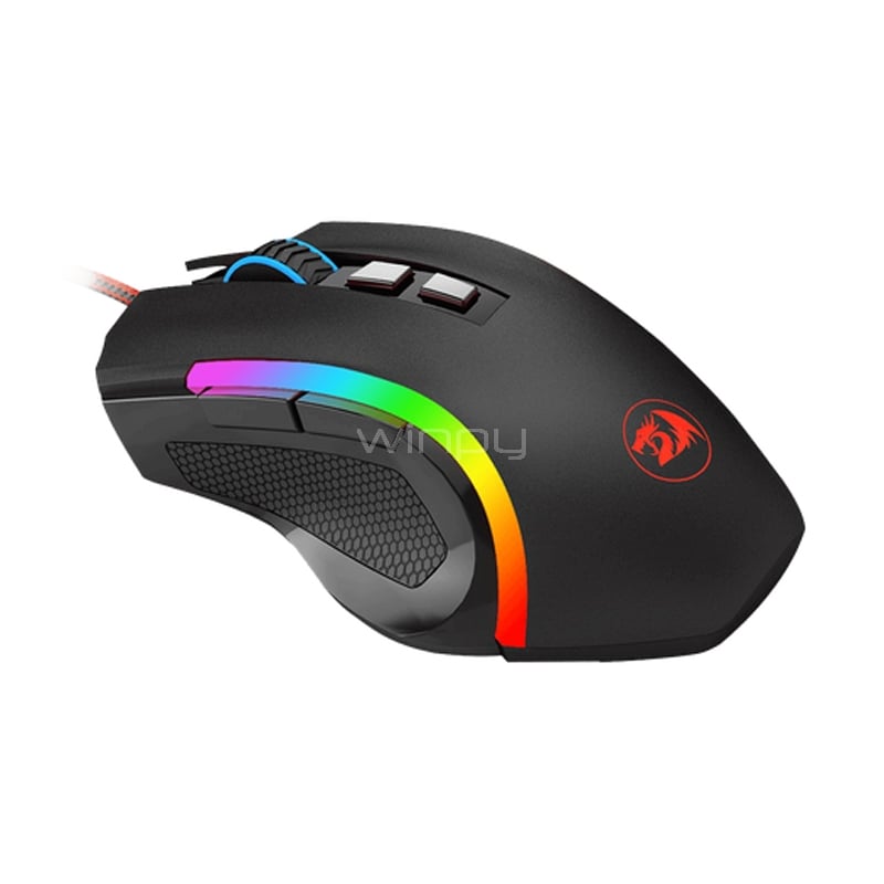 Mouse Gamer Redragon M607 GRIFFIN (USB, 7200 DPI, RGB, Negro)