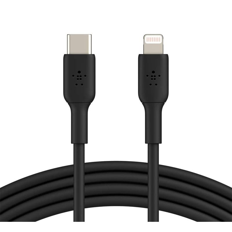 Cable Belkin de USB-C a Lightning  (1 Metro, Negro)