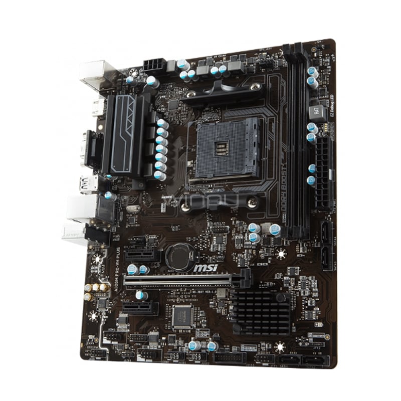 Placa Madre MSI A320M PRO-VH PLUS (AM4, DDR4 1866/3200Mhz, Micro-ATX)