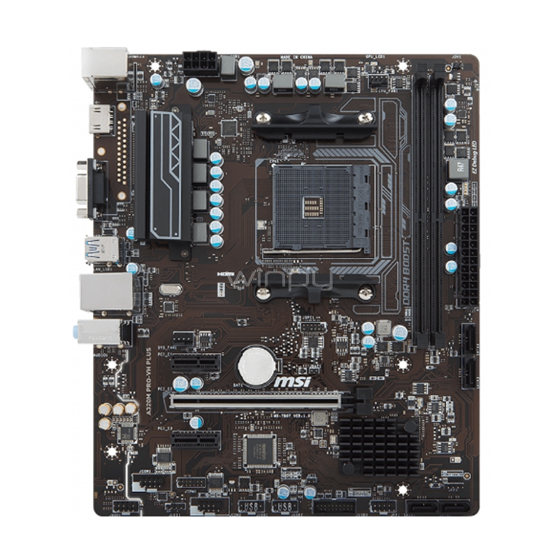 Placa Madre MSI A320M PRO-VH PLUS (AM4, DDR4 1866/3200Mhz, Micro-ATX)