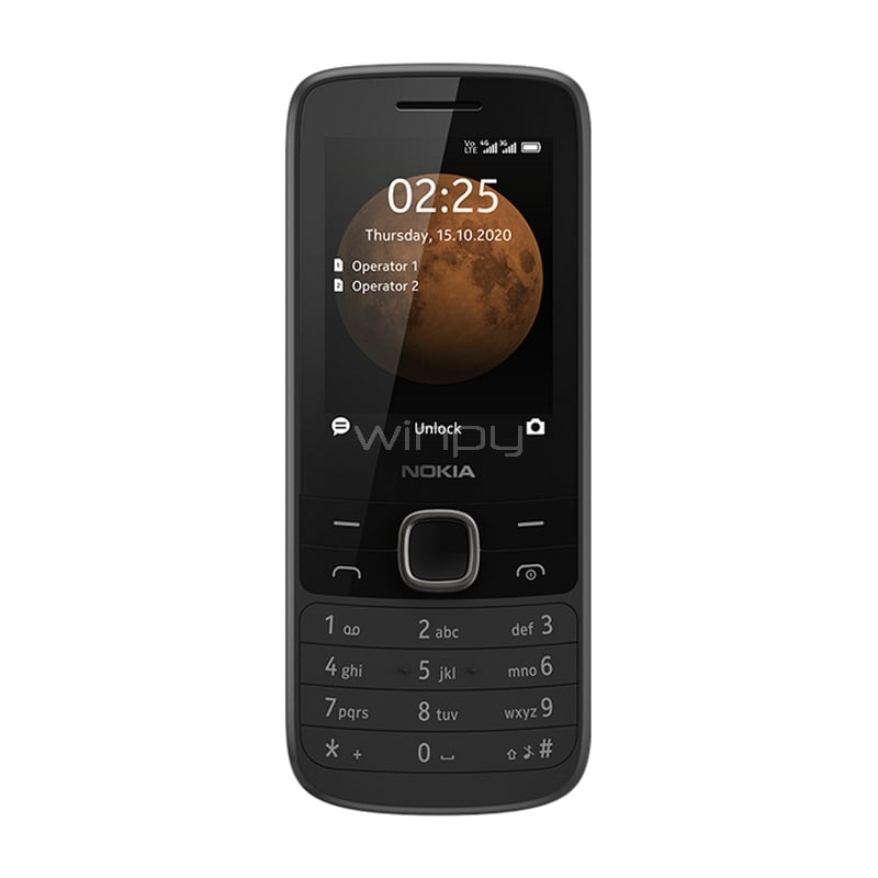 Celular Nokia 225 de 2.4“ (Claro, Red 4G/LTE, Bluetooth, Negro)