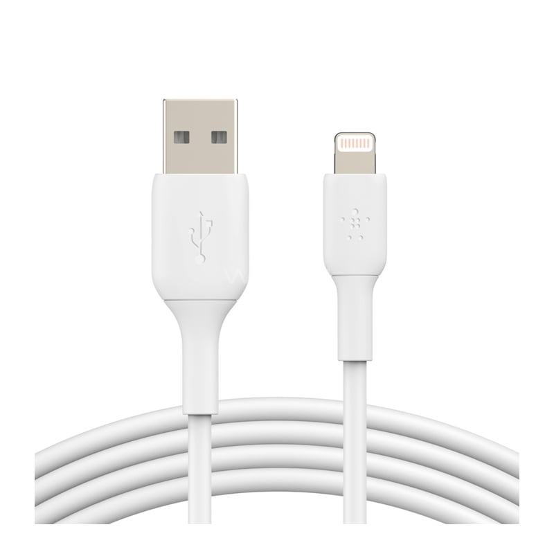 Cable Belkin de Lightning a USB-A (1.0 Metro, Blanco)