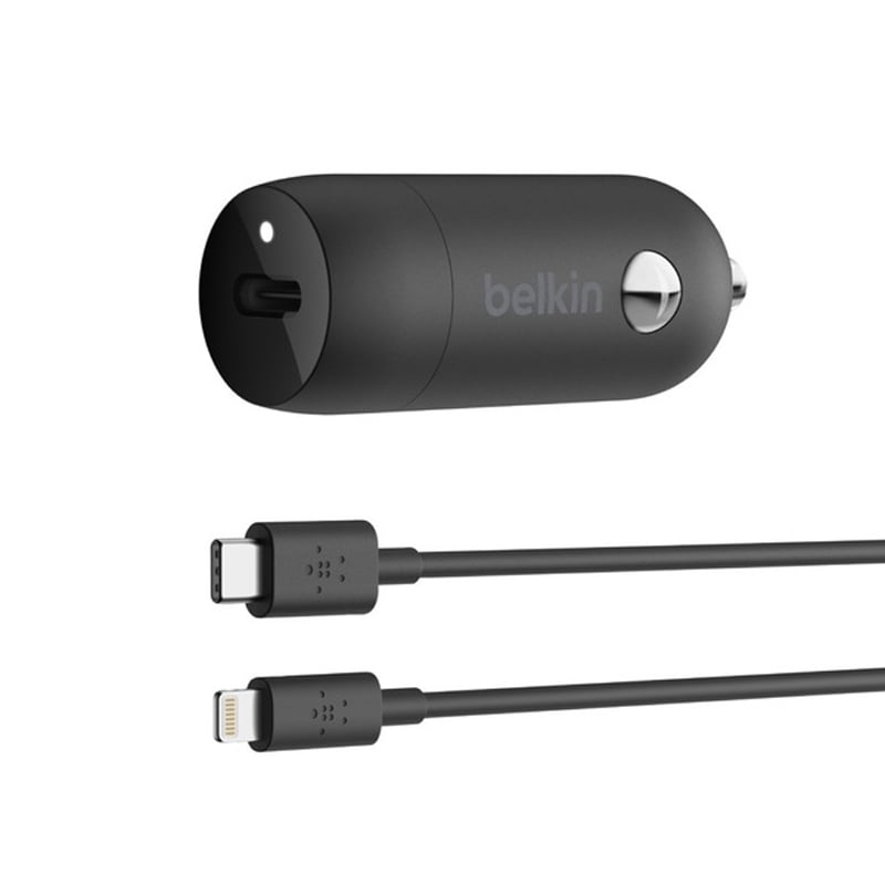 Cargador para Auto Belkin de 20W + Cable Lightning (Negro)