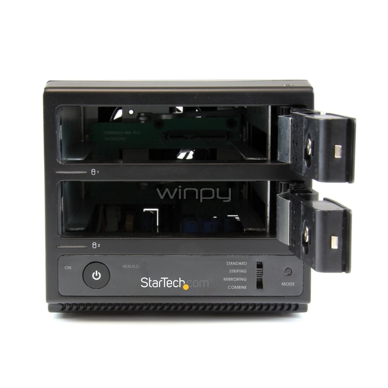 Cofre Startech USB 3.0 para Discos Duros con 2 Bahías SATA III (UASP y eSATA, Negro)