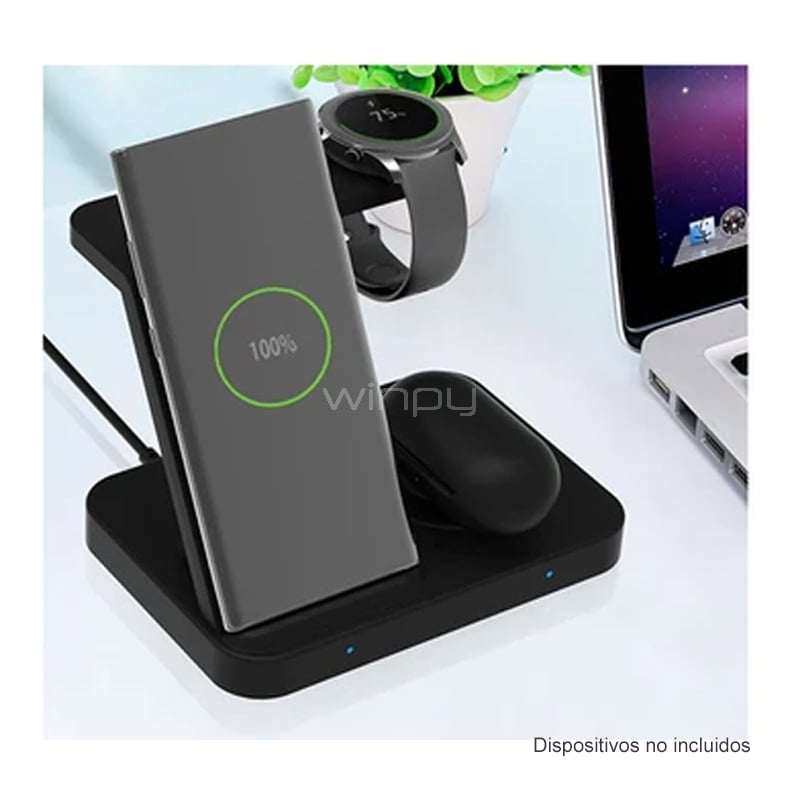 Base de Carga Dusted Inalámbrica para Smartphone/Audífonos/Smartwatch Samsung (Negro)