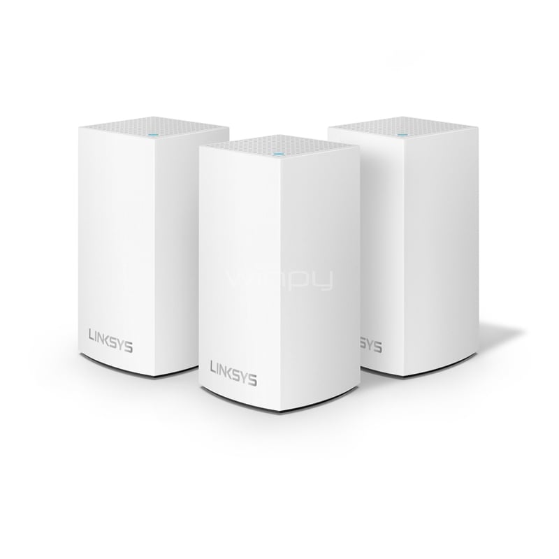 Sistema Velop WiFi Linksys Intelligent Mesh de doble banda (AC3900, 3 Nodos, Blanco)