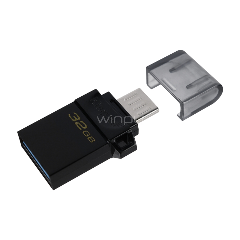 Pendrive Kingston DataTraveler microDuo G2 de 32GB (USB 3.2, MicroUSB, Negro)