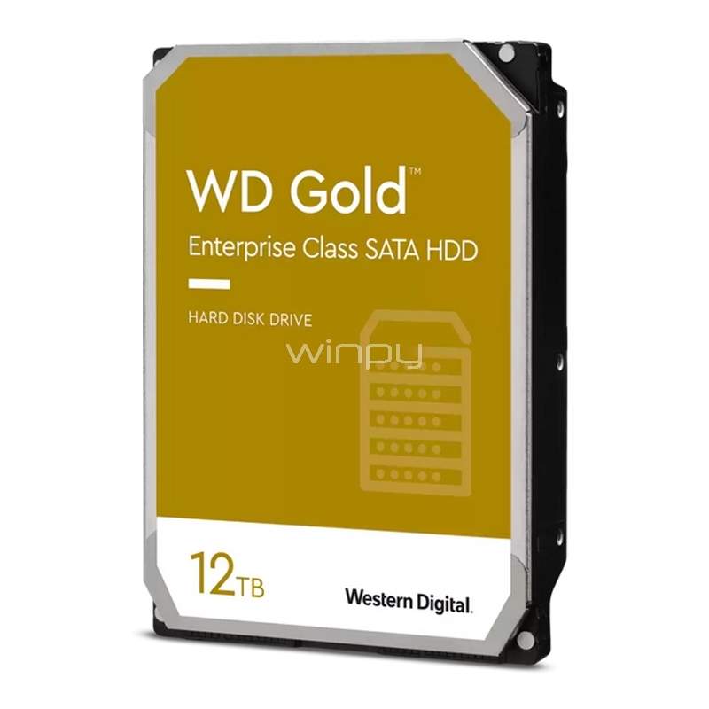 Disco Duro Western Digital Gold Enterprise de 12TB (3.5“, SATA, 7200 rpm, Cache de 256 MB, centros de datos de clase empresarial)