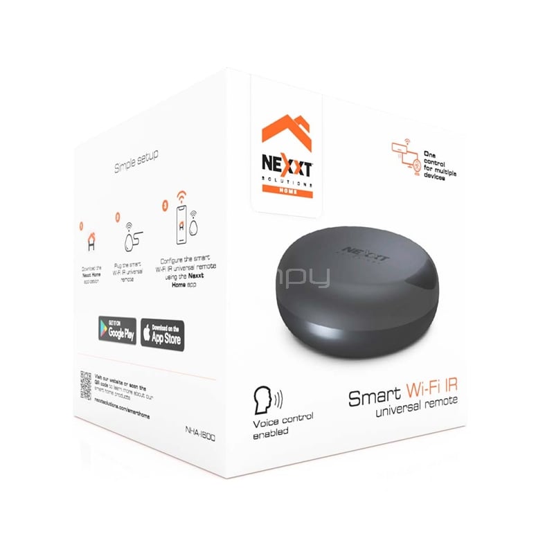 Control Remoto Nexxt Home Smart Universal (IR, Wi-Fi, Negro)