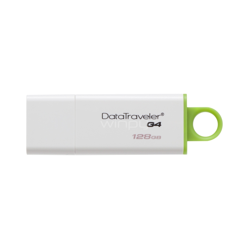 Pendrive Kingston DataTraveler G4 de 128GB (USB 3.0, Blanco/Verde)