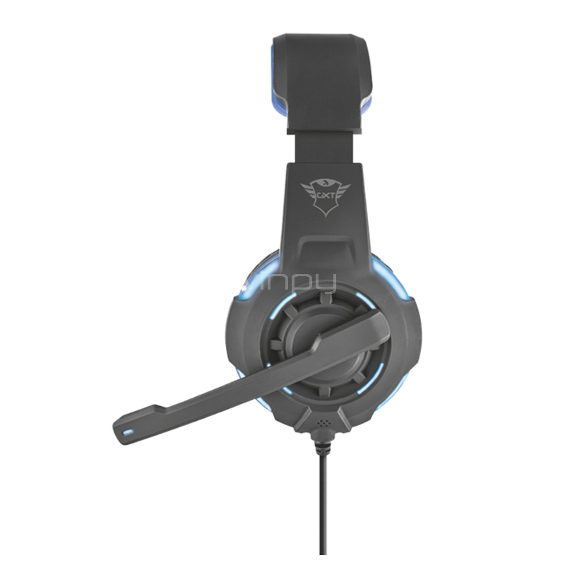 Audífonos Gamer Trust GXT 350 Radius (Sonido 7.1, USB, Negro/Azul)