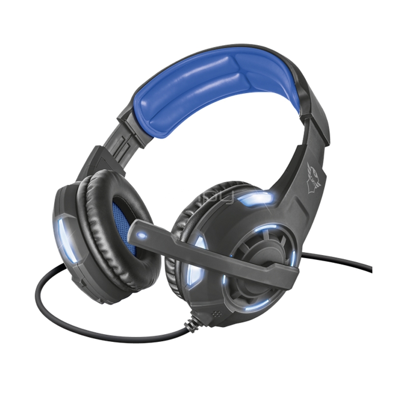 Audífonos Gamer Trust GXT 350 Radius (Sonido 7.1, USB, Negro/Azul)