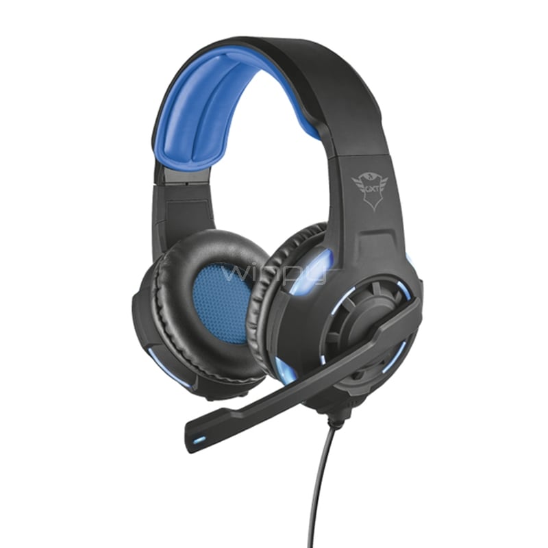 Audífonos Gamer Trust GXT 350 Radius (Sonido 7.1, USB, Negro/Azul)