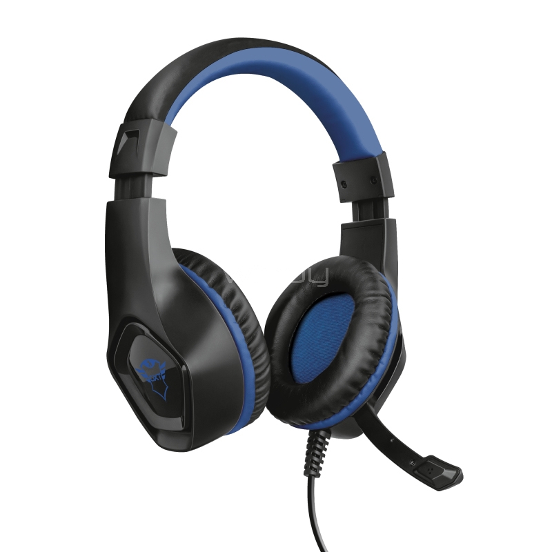 Audífonos Gamer Trust GXT 404B Rana (Jack 3.5mm, PS4/PS5, Negro/Azul)