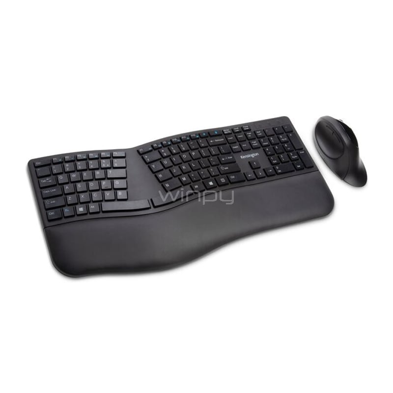 Kit Teclado + Mouse Kensington Pro Fit Ergo Inalámbricos (Dongle USB, Negro)