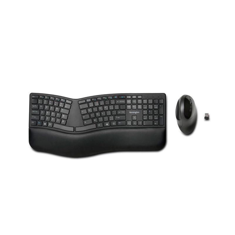 Kit Teclado + Mouse Kensington Pro Fit Ergo Inalámbricos (Dongle USB, Negro)