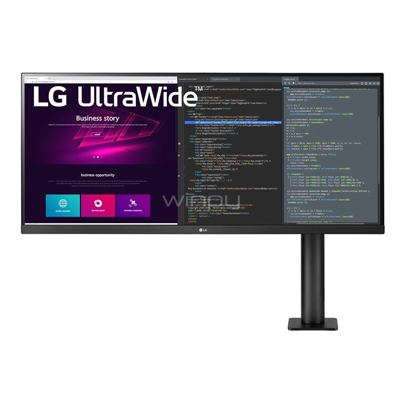 Monitor LG UltraWide Ergo de 34“ (IPS, QHD, 75Hz, DP+HDMI+USB, FreeSync)