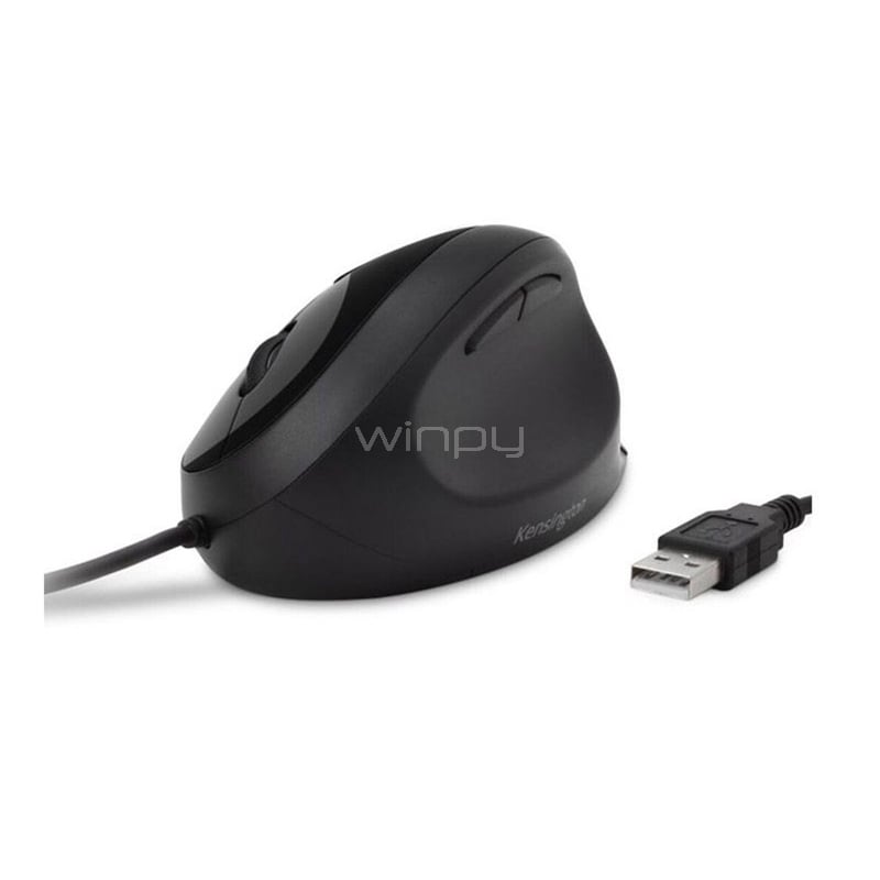Mouse Kensington Ergonómico con Cable Pro Fit (Negro)