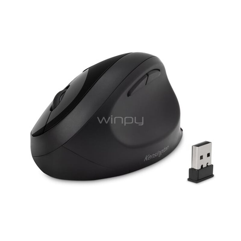 Mouse Kensington Pro Fit Ergo Inalámbrico (Bluetooth/Dongle USB, Negro)