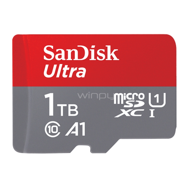 Tarjeta MicroSD SanDisk Ultra de 1TB (Clase 10, UHS-I U1, Adaptador SD)