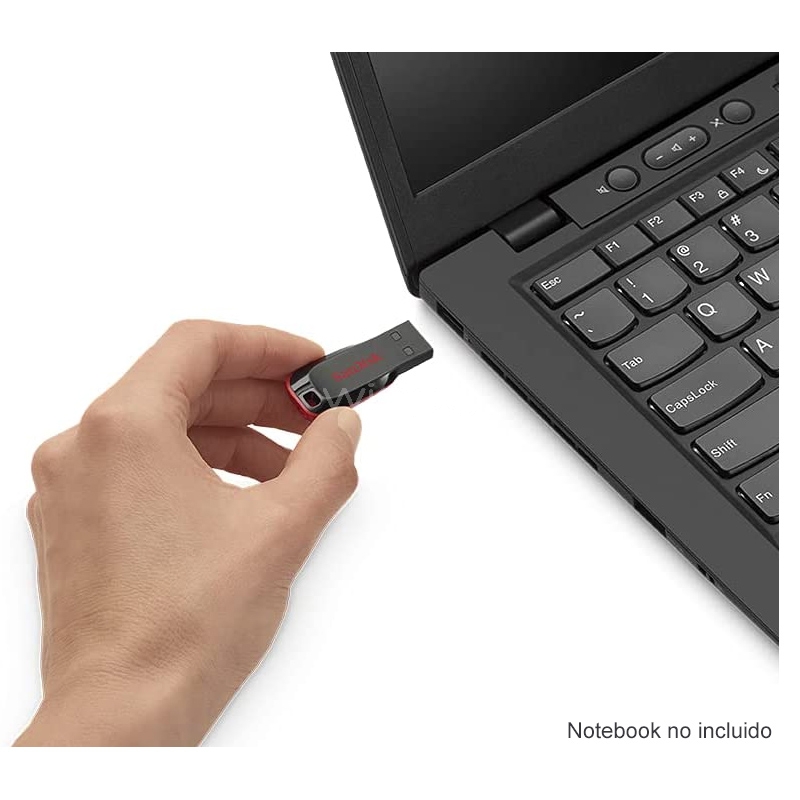 Pendrive SanDisk Cruzer Blade de 32GB (USB 2.0, Negro/Rojo)