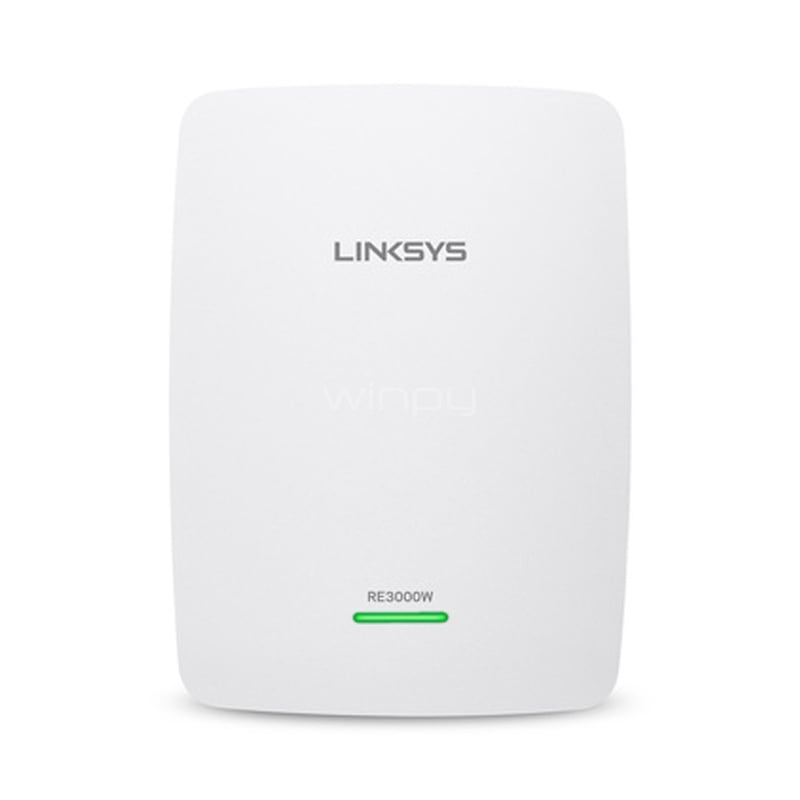 Extensor de red WiFi Linksys N300 2.4 GHz (Fast Ethernet x1, 300 Mbps, Blanco)