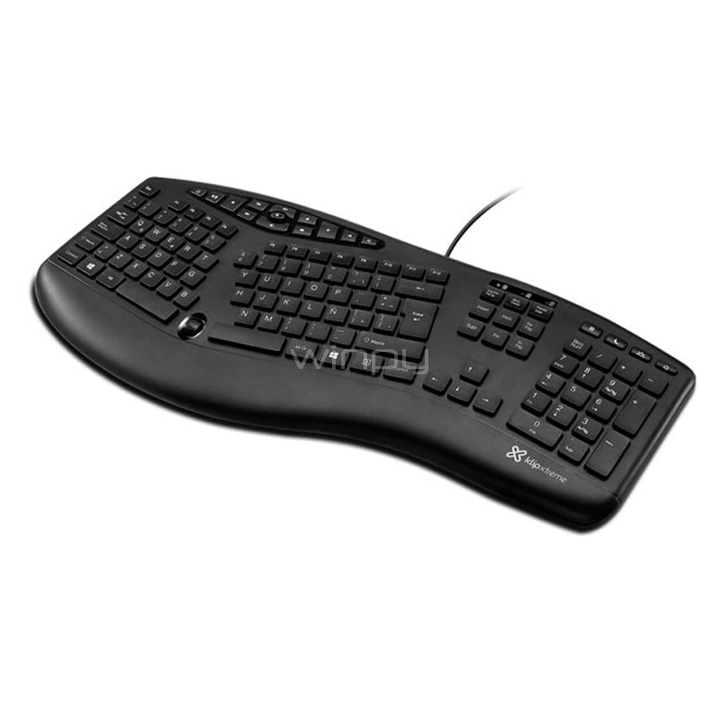 Teclado Klipxtreme Majestik con Rueda Scroll (Ergonómico, Español, Negro)