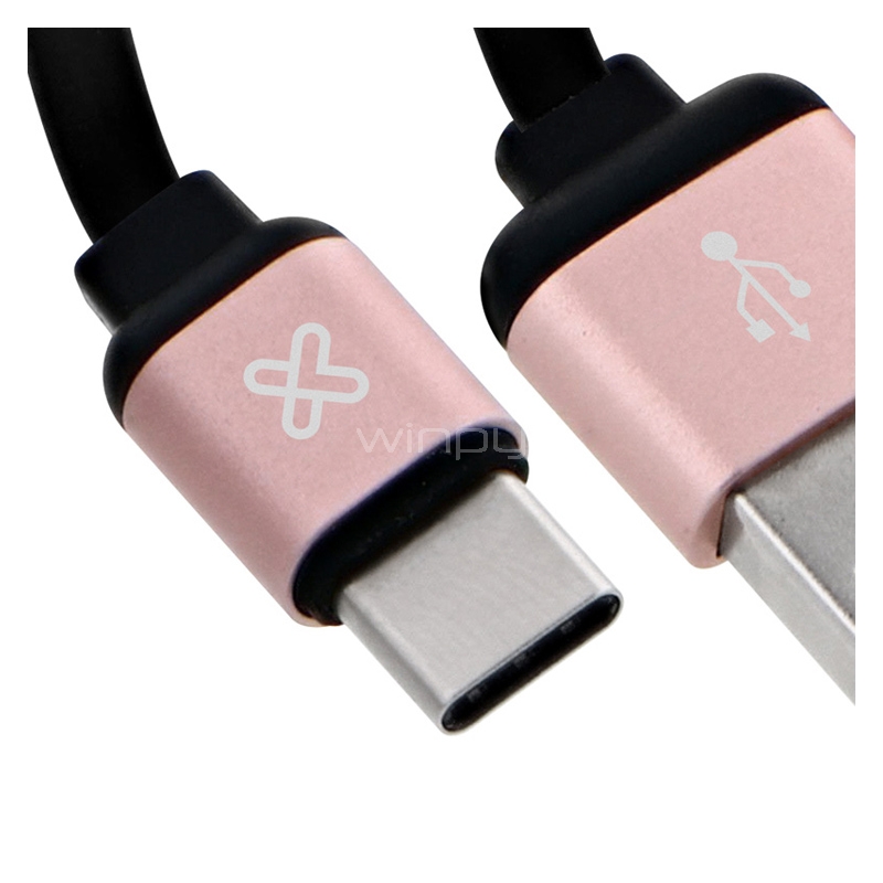 Cable Klipxtreme de USB a USB-C (Retractil, 1 Metro, Rose Gold)