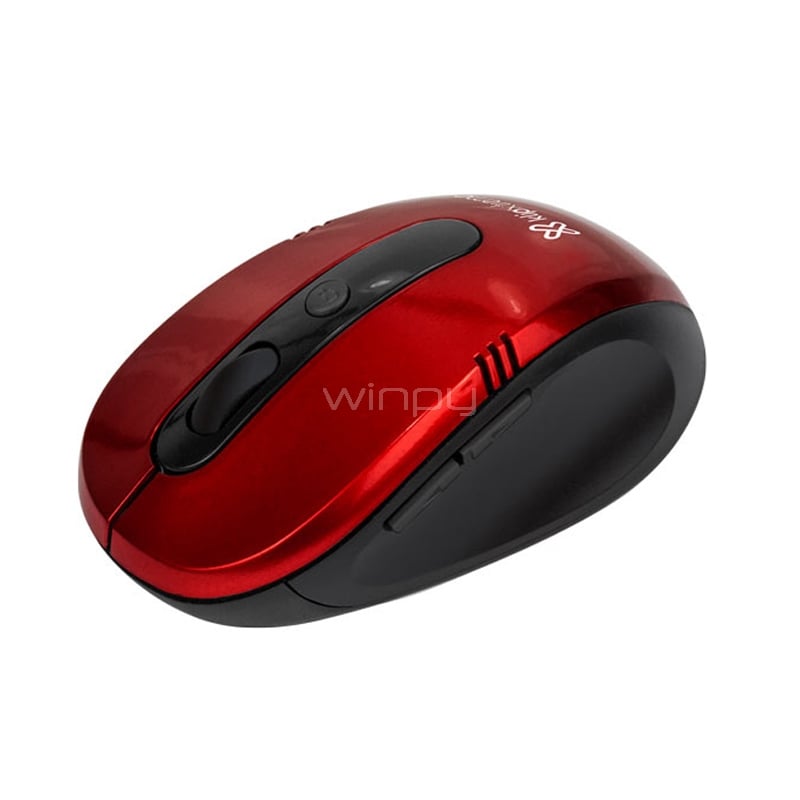 Mouse Klipxtreme Vector Inalámbrico (Dongle USB, Rojo/Negro)